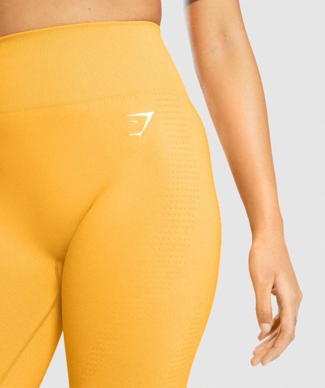 Gymshark Vital Seamless 2.0 High Waisted Tayt Kadın Sarı | 910-QKBURT