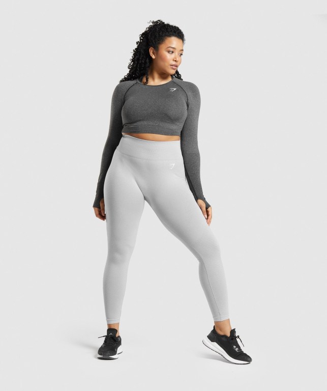 Gymshark Vital Seamless 2.0 High Waisted Tayt Kadın Açık Gri | 954-PJLTAN