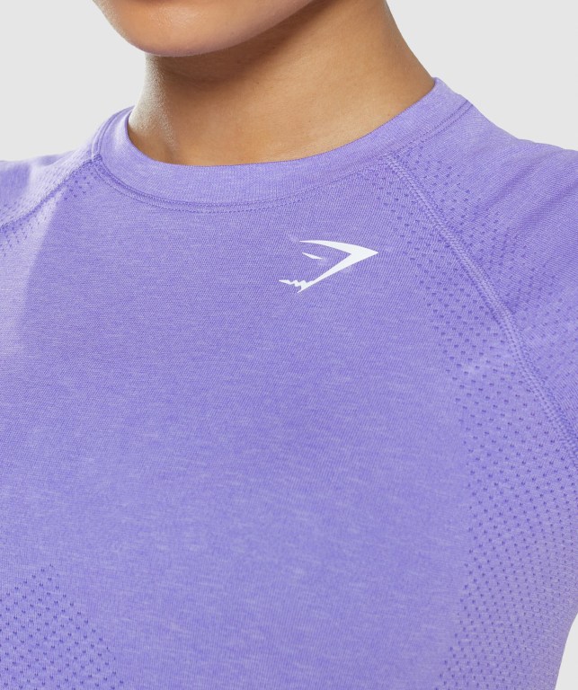 Gymshark Vital Seamless 2.0 Light Tişört Kadın Açık Mor | 815-LSQJBD