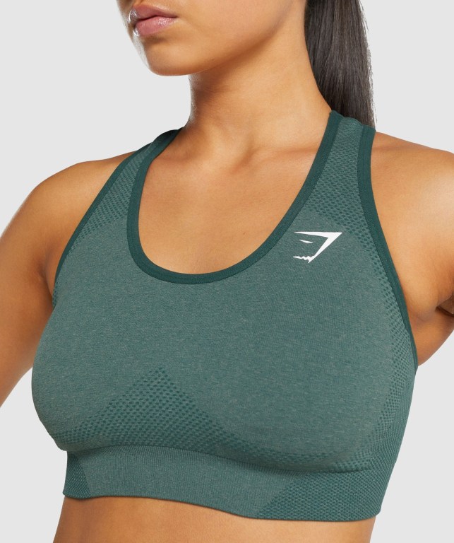 Gymshark Vital Seamless 2.0 Spor Sütyeni Kadın Koyu Yeşil | 027-HYSBGF