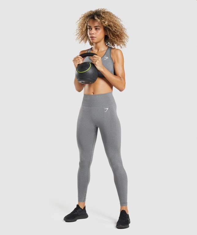 Gymshark Vital Seamless 2.0 Spor Sütyeni Kadın Gri | 407-JKESHI