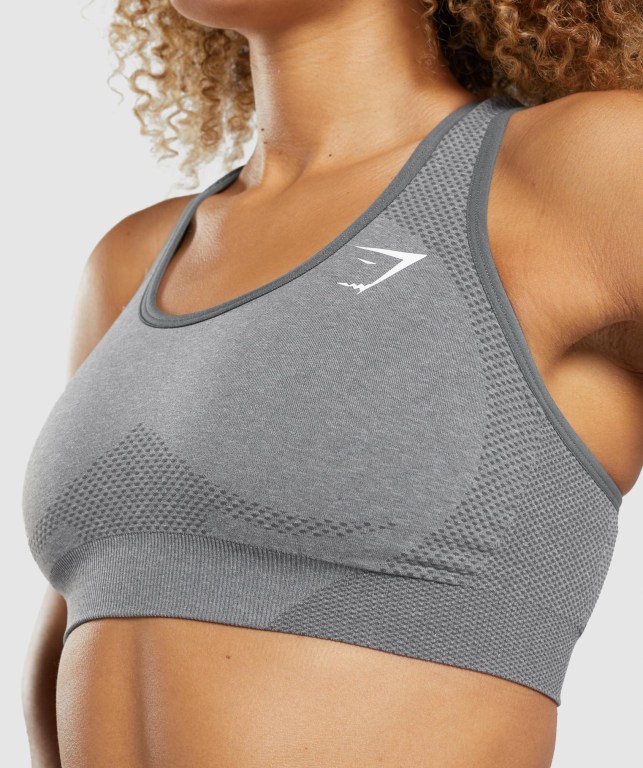 Gymshark Vital Seamless 2.0 Spor Sütyeni Kadın Gri | 407-JKESHI