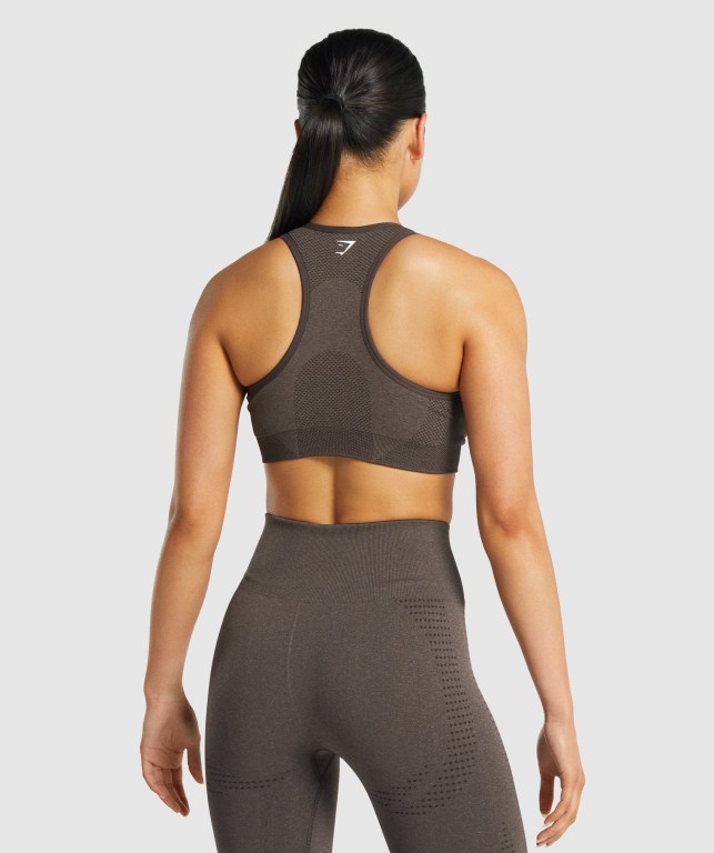 Gymshark Vital Seamless 2.0 Spor Sütyeni Kadın Kahverengi | 428-MTHYQD