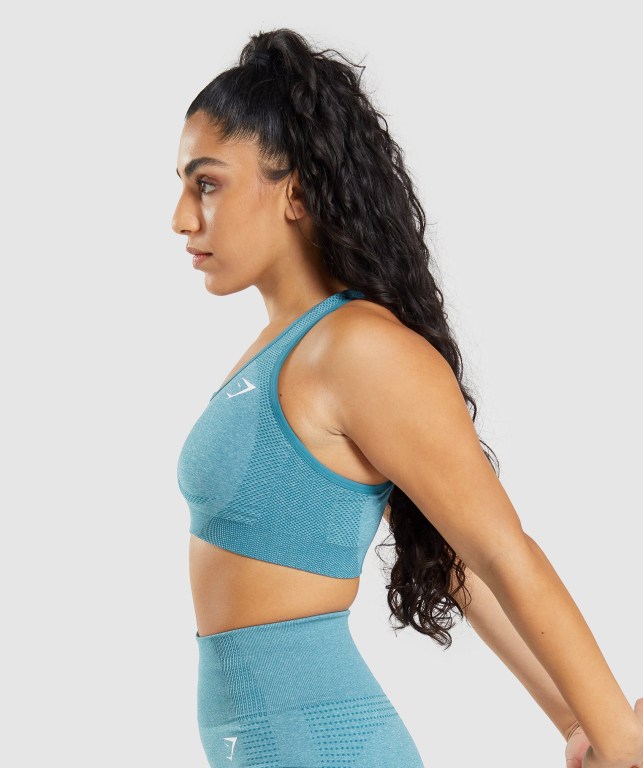 Gymshark Vital Seamless 2.0 Spor Sütyeni Kadın Turkuaz | 435-EWVLRP