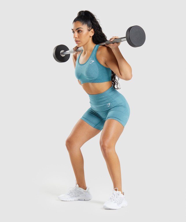 Gymshark Vital Seamless 2.0 Spor Sütyeni Kadın Turkuaz | 435-EWVLRP