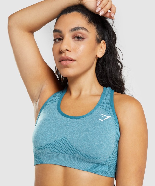 Gymshark Vital Seamless 2.0 Spor Sütyeni Kadın Turkuaz | 435-EWVLRP