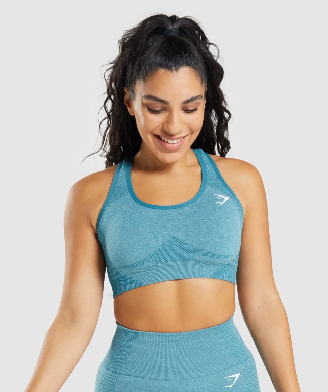 Gymshark Vital Seamless 2.0 Spor Sütyeni Kadın Turkuaz | 435-EWVLRP