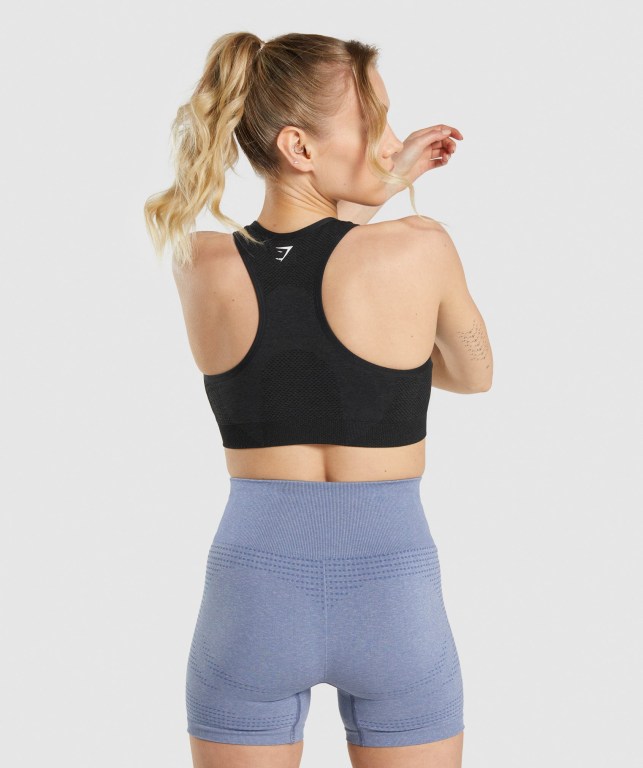 Gymshark Vital Seamless 2.0 Spor Sütyeni Kadın Siyah | 625-AKQMZV