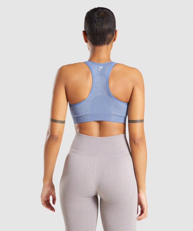 Gymshark Vital Seamless 2.0 Spor Sütyeni Kadın Mavi | 692-GYNVZI