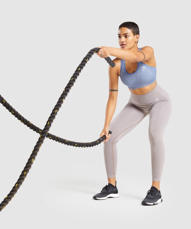 Gymshark Vital Seamless 2.0 Spor Sütyeni Kadın Mavi | 692-GYNVZI