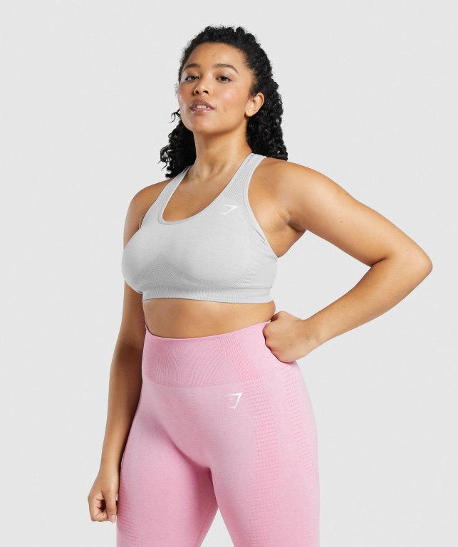 Gymshark Vital Seamless 2.0 Spor Sütyeni Kadın Açık Gri | 745-LHNSPI