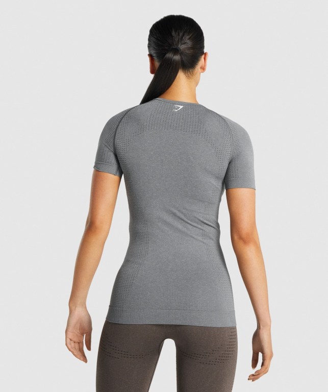 Gymshark Vital Seamless 2.0 Tişört Kadın Gri | 432-HUTXFS