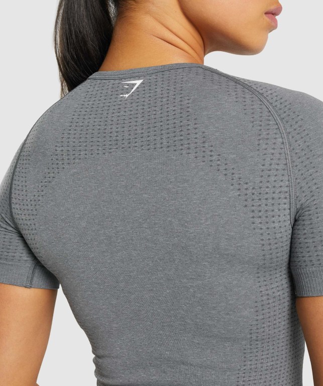 Gymshark Vital Seamless 2.0 Tişört Kadın Gri | 432-HUTXFS