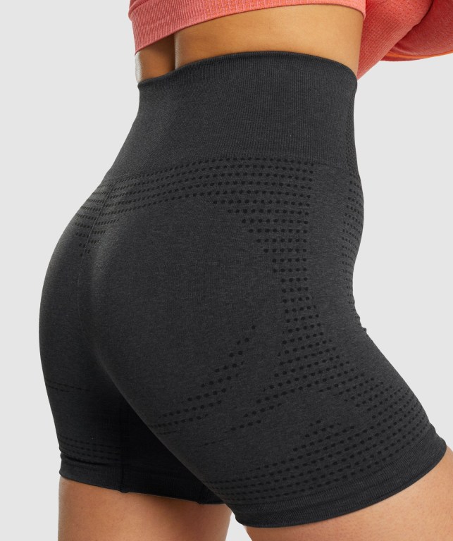 Gymshark Vital Seamless 2.0 Şort Kadın Siyah | 014-VLZBCN