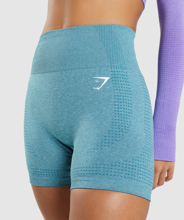 Gymshark Vital Seamless 2.0 Şort Kadın Turkuaz | 176-OXHLIE