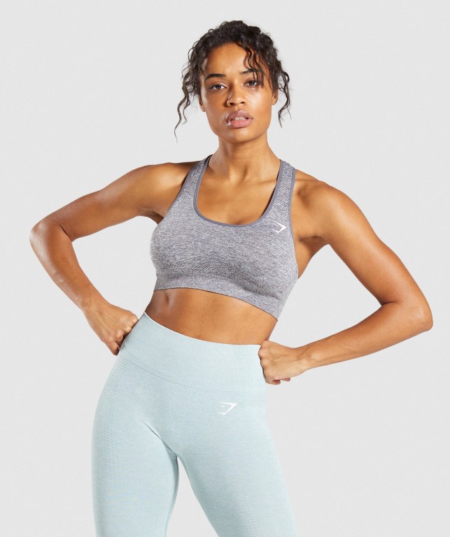 Gymshark Vital Seamless Spor Sütyeni Kadın Gri | 205-JMXPAO