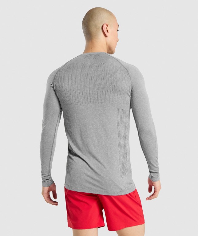 Gymshark Vital Seamless Tişört Erkek Gri | 741-ADRZTP