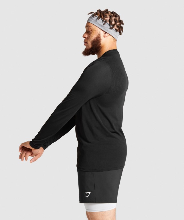 Gymshark Vital Seamless Tişört Erkek Siyah | 185-OUDQNV