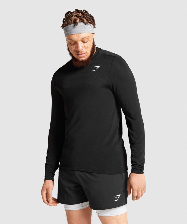 Gymshark Vital Seamless Tişört Erkek Siyah | 185-OUDQNV