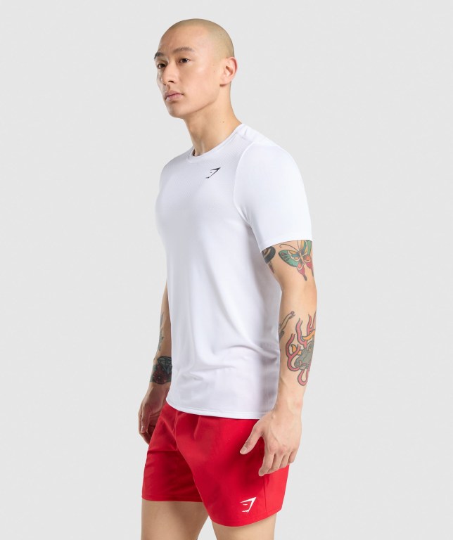 Gymshark Vital Tişört Erkek Beyaz | 765-FKCNUD