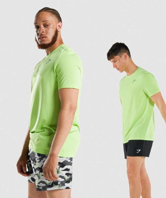 Gymshark Vital Tişört Erkek Yeşil | 609-BFSYVJ