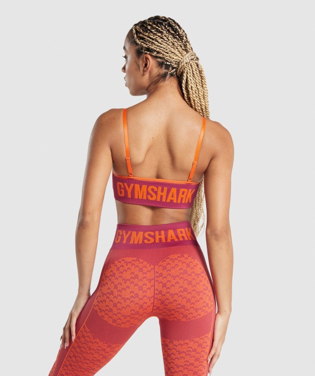 Gymshark WTFlex Seamless Askısı Spor Sütyeni Kadın Pembe | 523-USITZQ