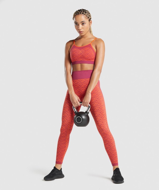 Gymshark WTFlex Seamless Askısı Spor Sütyeni Kadın Pembe | 523-USITZQ