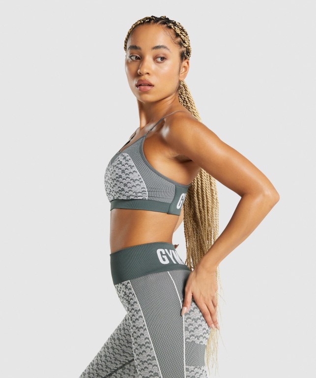 Gymshark WTFlex Seamless Askısı Spor Sütyeni Kadın Gri | 621-XZEAYH