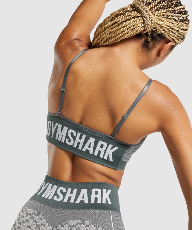 Gymshark WTFlex Seamless Askısı Spor Sütyeni Kadın Gri | 621-XZEAYH