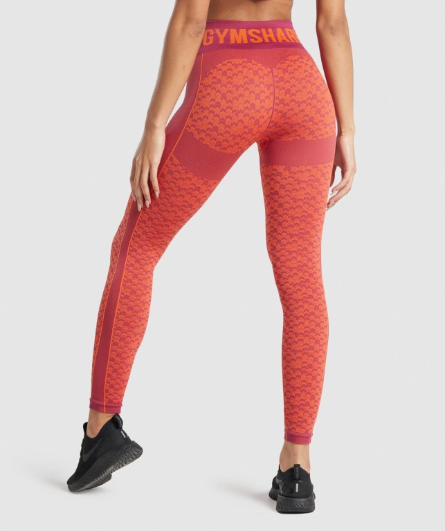 Gymshark WTFlex Seamless High Waisted Tayt Kadın Pembe | 964-BRCNAT