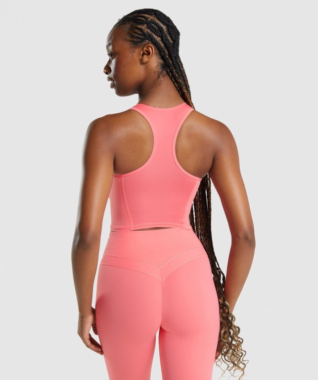 Gymshark Whitney Crop Atlet Kadın Pembe | 139-OSDCZR