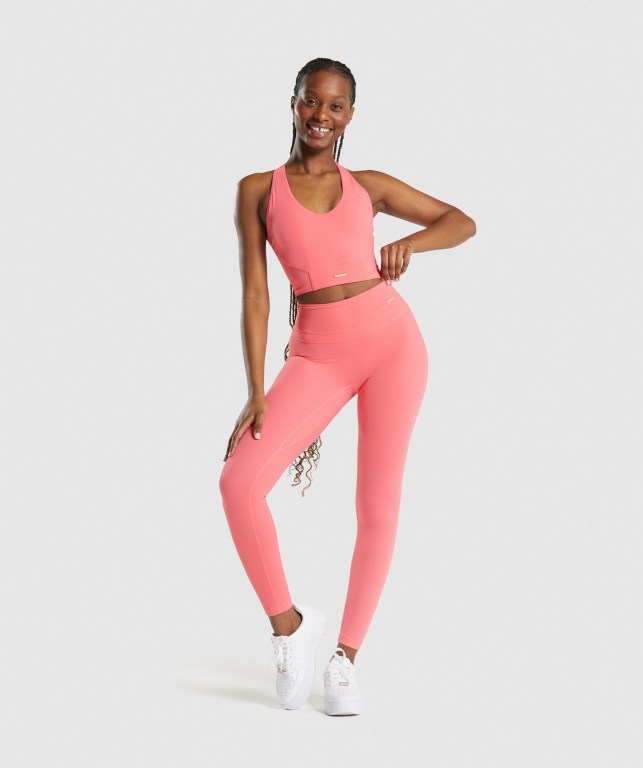 Gymshark Whitney Crop Atlet Kadın Pembe | 139-OSDCZR