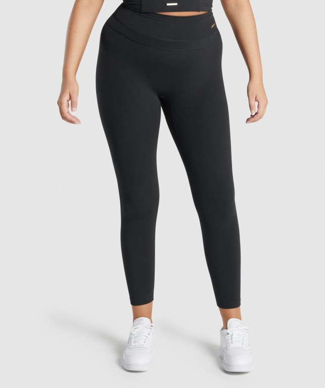 Gymshark Whitney High Rise High Waisted Tayt Kadın Siyah | 456-AGMTHU