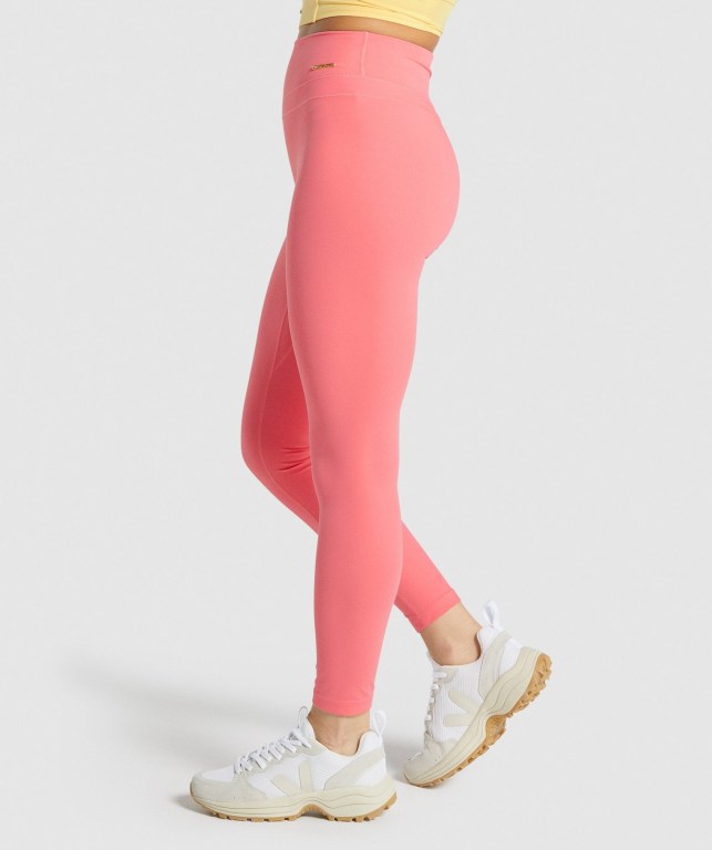 Gymshark Whitney High Rise High Waisted Tayt Kadın Pembe | 859-ZMHVNA