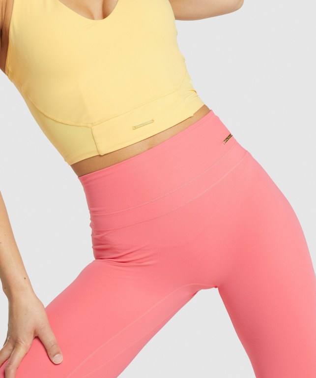 Gymshark Whitney High Rise High Waisted Tayt Kadın Pembe | 859-ZMHVNA