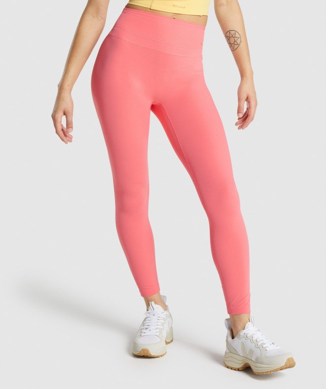 Gymshark Whitney High Rise High Waisted Tayt Kadın Pembe | 859-ZMHVNA