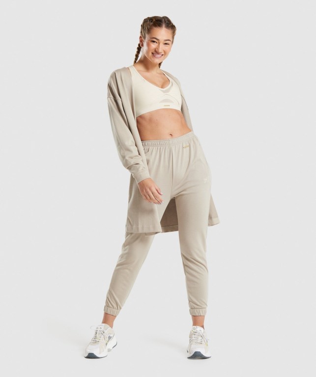 Gymshark Whitney Loose Jogger Pantolon Kadın Beyaz | 917-TEOVNI