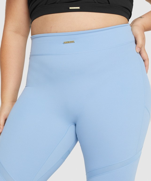 Gymshark Whitney Mesh High Waisted Tayt Kadın Mavi | 361-PQCSZW