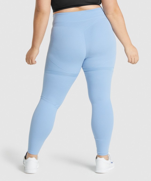 Gymshark Whitney Mesh High Waisted Tayt Kadın Mavi | 361-PQCSZW