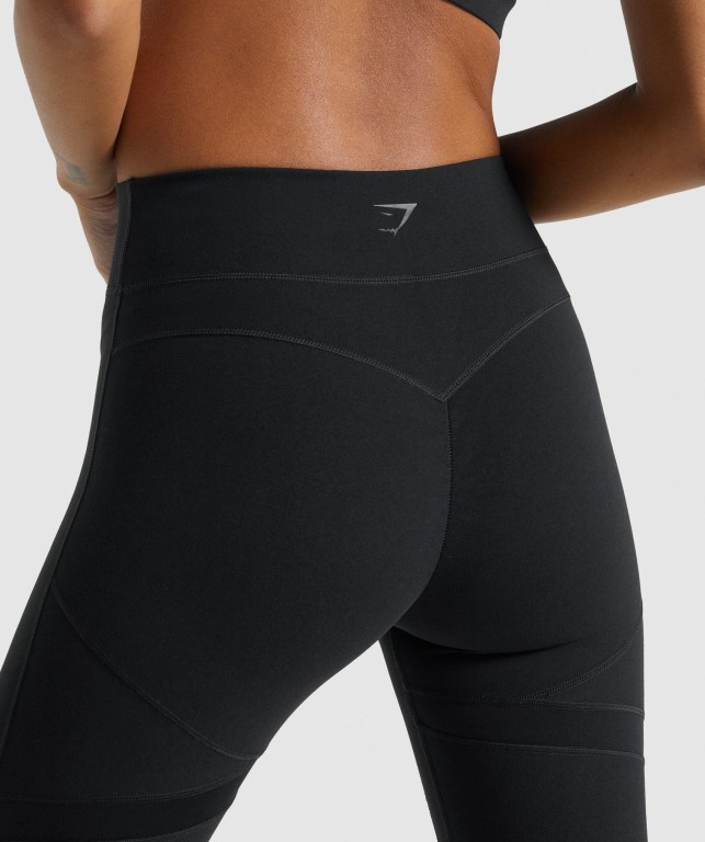 Gymshark Whitney Mesh High Waisted Tayt Kadın Siyah | 871-BZQKDS