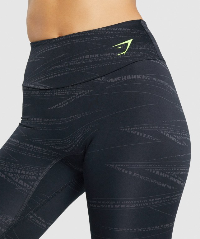 Gymshark Zone Graphic High Waisted Tayt Kadın Siyah Gri | 571-YBGDWU