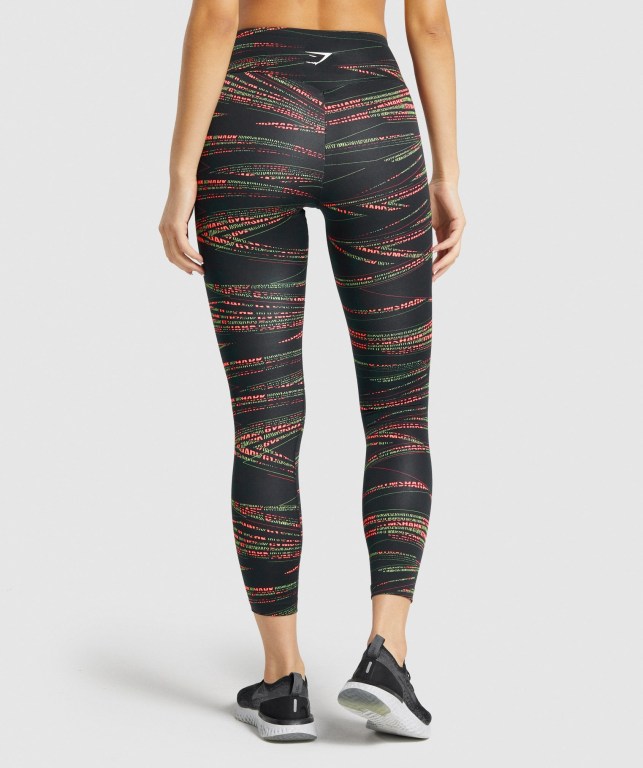 Gymshark Zone Graphic High Waisted Tayt Kadın Siyah | 862-VJFWRS